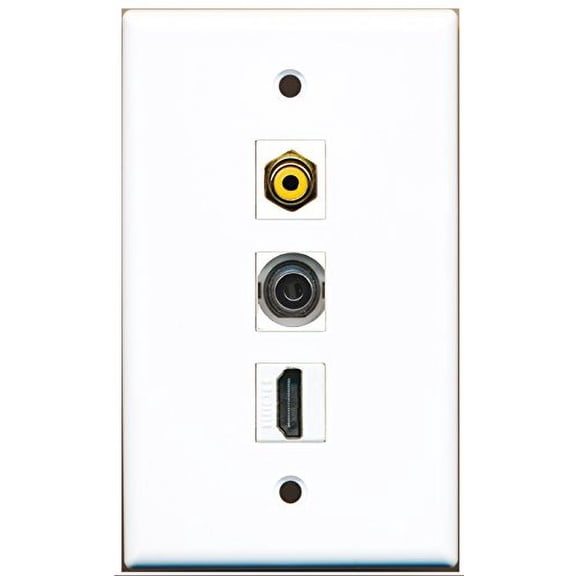 RiteAV - 1 Port HDMI and 1 Port RCA Yellow and 1 Port 3.5mm Wall Plate