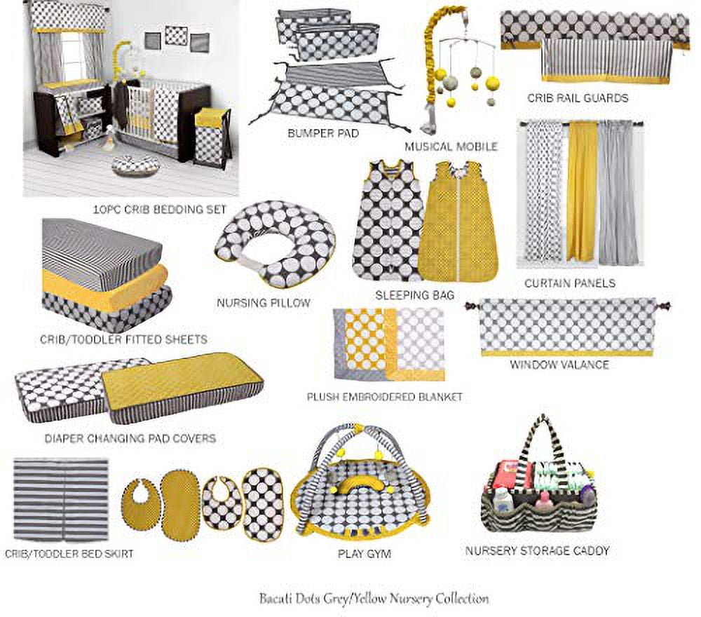 Bacati - Pin Dots Fitted Crib Sheet 100% Cotton Percale,  Available in Multiple Colors