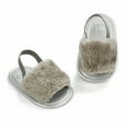 thumbnail image 4 of Baby Sweetie Baby Girls Plush Sandals Summer Open Toe Fur Princess Flats Walking Shoes for Toddler Newborn Infant, 4 of 8