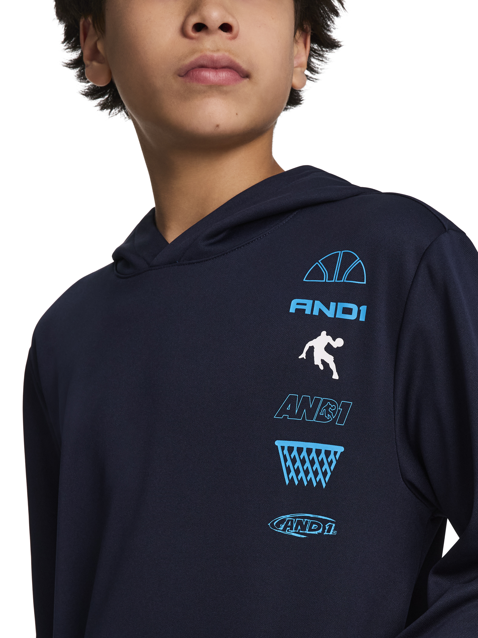 AND1 Boy's Athletic Buzzer Beater Pullover Hoodie, Sizes 4-18