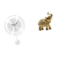 thumbnail image 1 of Adorno De Reloj De Pared Acrílico Con Grandes Números Arábigos Y Escultura De Resina De Elefante Para Cocina, Estudio, Dormitorio, Estante, Decoración Del Hogar., 1 of 8