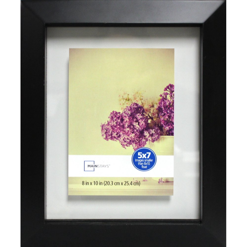 Mainstays 8x10 Black Float Frame For 5x7 Photo