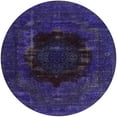 thumbnail image 1 of Ahgly Company Machine Washable Indoor Round Industrial Modern Purple Monster Purple Area Rugs, 7' Round, 1 of 7