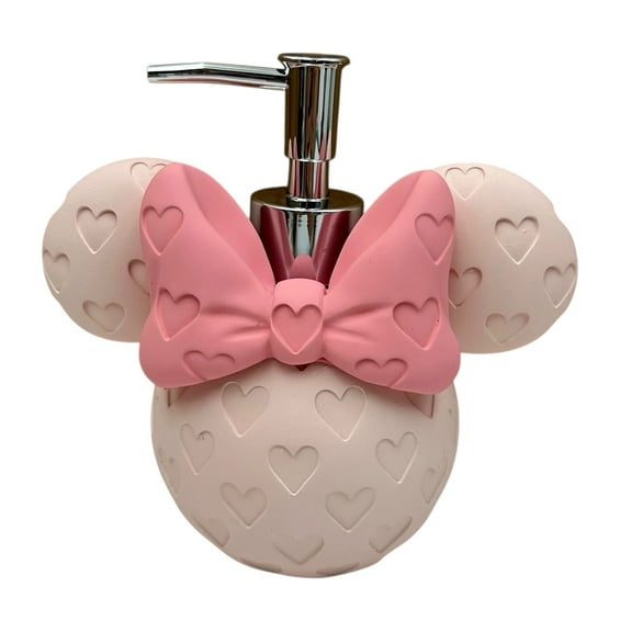 Disney Mickey Mouse Soap/Lotion Pump Bottle Dispenser Light-Pink -Silver