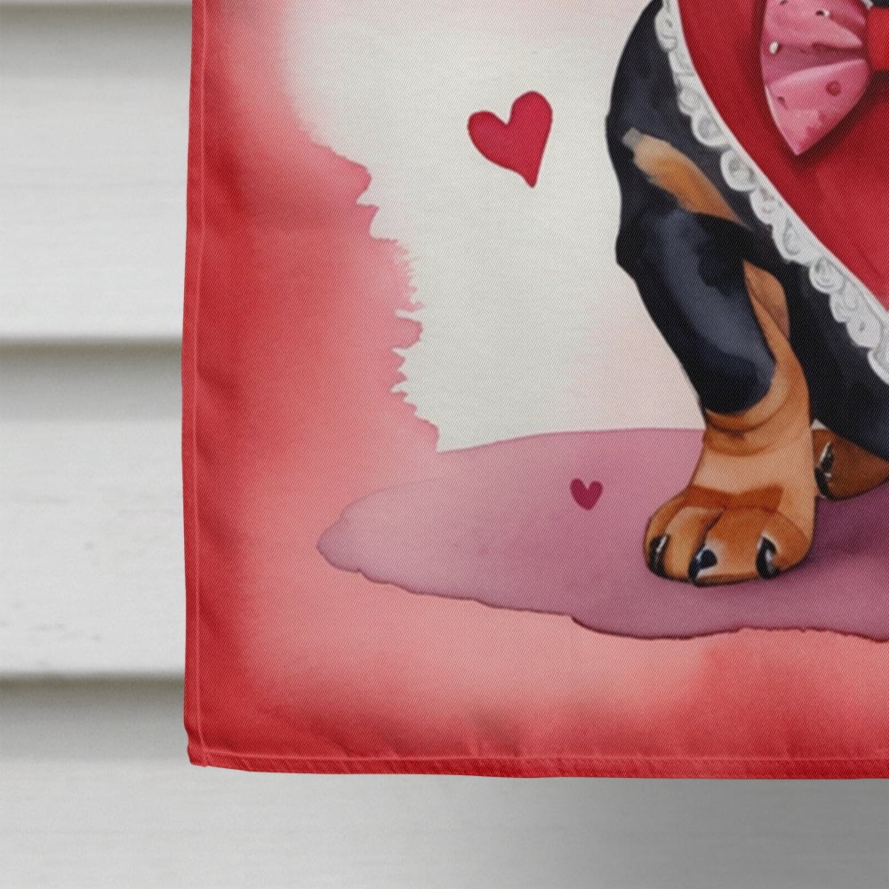 Dachshund My Valentine House Flag 28 in x 40 in
