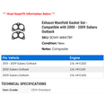 thumbnail image 2 of Exhaust Manifold Gasket Set - Compatible with 2000 - 2009 Subaru Outback 2001 2002 2003 2004 2005 2006 2007 2008, 2 of 2