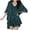 Green, variant on Women's V Neck Fishing Net Sunscreen Loose Lazy Outside With Smock Hollow Out Sweater plus Size 3 4 Sleeve Tunic