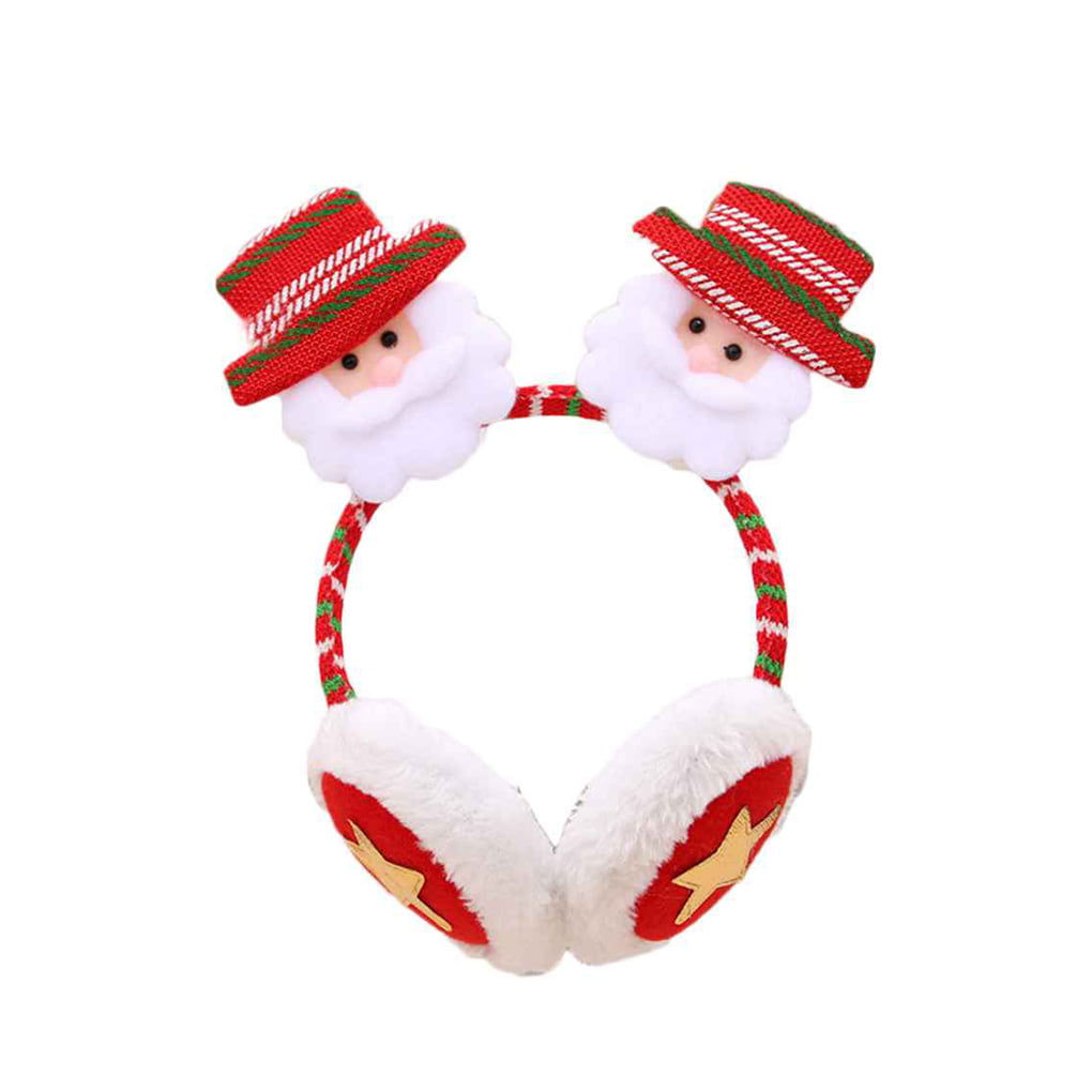 Gifts Treat Earmuffs Girls Earmuffs in Plush Cute Design red santa 