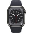 thumbnail image 3 of Apple Watch Series 8 Caja de Acero inoxidable Grafito 41 MM (GPS+WiFi+Cellular)Correa Negro Deportiva Reacondicionado, 3 of 4