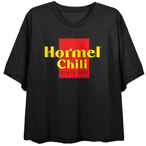 Hormel Chili 1891 Logo Women's Black Crop T-shirt-Medium