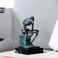 thumbnail image 7 of 6" Abstract Bronze Thinker Sculpture-Rodin The Thinker Skeleton Art Bronze Statues Sculptures for Home Decor & Halloween  Art Decorations (Blue Patina), 7 of 7