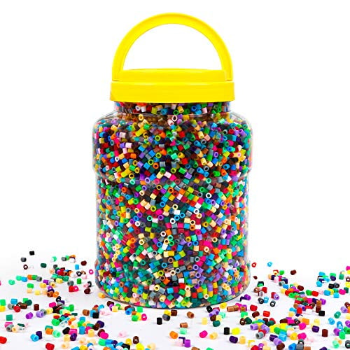 23,000 pcs Fuse Beads Kit for Kids Crafts, 30 Colors Iron Beads Set with 3 Pegboards, 5 Ironing Paper, 10 Patterns, Gifts for Birthday Christmas, Multicolor 5mm Melty Beads Bulk Refill Kit by Inscraft