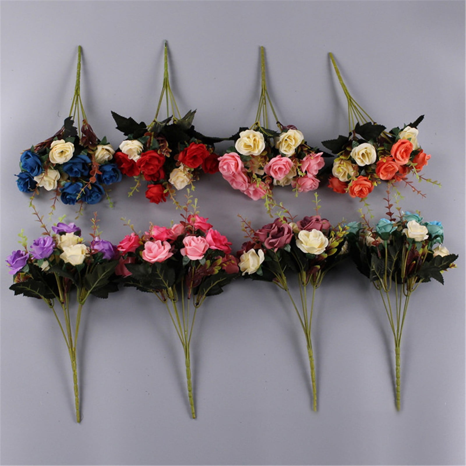 ZFSBZBS 3 Pcs 12 Head Artificial Flowers, Artificial Peony Small Silk Flowers Fake Peonies Bouquet Rose Flower Arrangement Table Centerpiece for Dining Party Home Decoration Hot Pink
