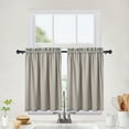 thumbnail image 2 of Haperlare Kitchen Curtains 36 inches Length Soft Seersucker Fabric Blackout 100% Water Repellent Bathroom Curtains for Shower, Taupe, Set of 2, 2 of 7