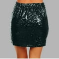 thumbnail image 4 of Shorts for Women Holiday Dress Short Pants Women's Sequin Skirt Sparkly Mini Skirts Jean Black, 4 of 5