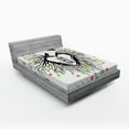 thumbnail image 1 of Ambesonne Saying Fitted Sheet, Romantic Bird, Full Size, Black Green Pink, 1 of 2