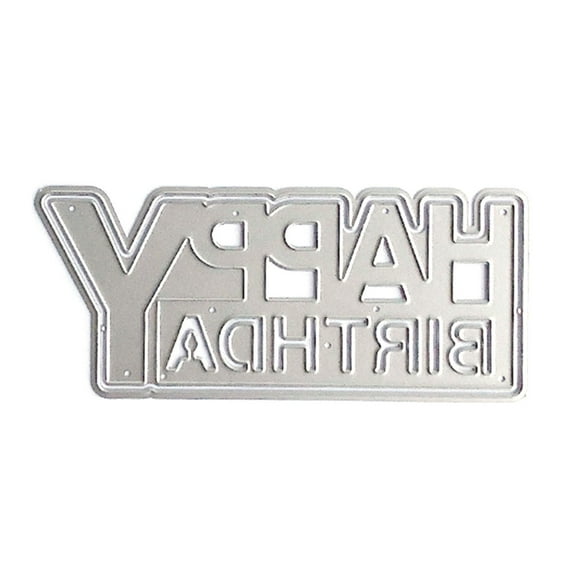 Happy Birthday Embossing Cutting Dies Carbon Steel Die Cut Templates for Card Making Scrapbooking Paper Craft Packaging