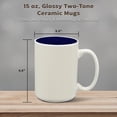 thumbnail image 5 of 10 Glossy Two-Tone Ceramic Mugs Set, 15 oz. - Stoneware, Smooth, Durable, C-handle - Blue, 5 of 5