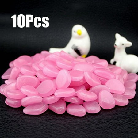 Wooden Walkways For Garden 10pcs Glow in the Dark Garden Pebbles for Walkways Aquarium Decor Plants Luminous Stones ()