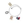 thumbnail image 2 of Delight Jewelry Silvertone Texas Lone Star Heart Multi-Colored Crystal Mom Charm Bracelet, 2 of 4