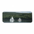 thumbnail image 1 of Sailboat Computer Mouse Pad, Sailboats on a Lake Forest Hill Yachting Countryside Coastline Nature Scenics, Rectangle Non-Slip Rubber Mousepad Large, 31" x 12" Gaming Size, Green White, by Ambesonne, 1 of 2