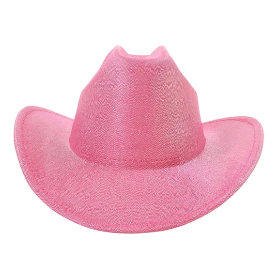 hotojiny Sparkly Glitter Western Hat for Men Women Wide Brim Stylish Hat Glitter Cowgirl Party Cap