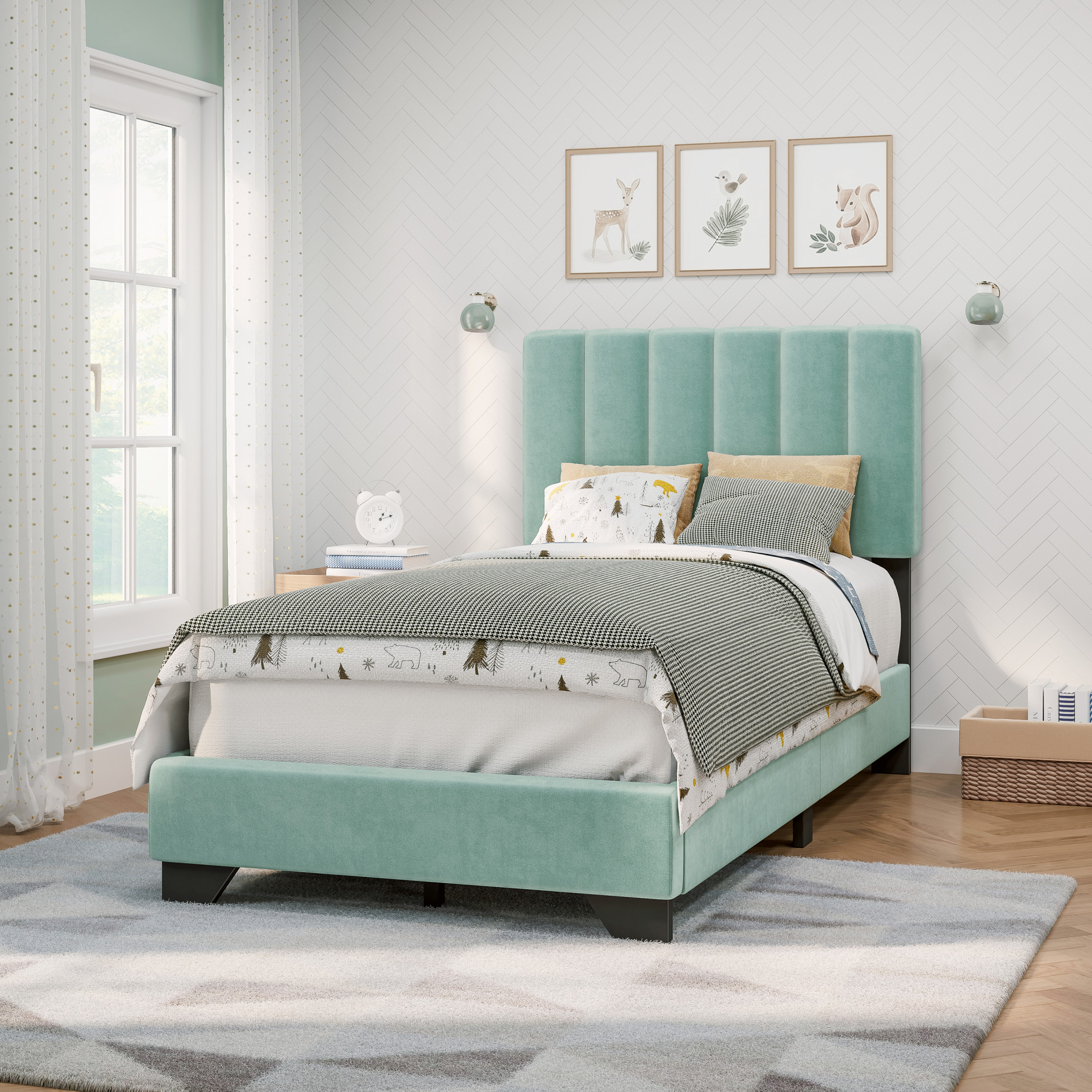Hillsdale Reece Channel-Stitched Twin Bed, Caribbean Green photo 3