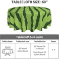 thumbnail image 3 of Green Watermelon Rind Tablecloth Round 60 Inch Table Cloth Cover Mat Holiday Party Decoration for Dining Room Home Kitchen Picnic, 3 of 6