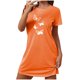 thumbnail image 2 of Camisón corto de mujer, vestido de largo medio con estampado de moda, camisón corto extragrande de mujer, camisón de manga corta con estampado de pecho a la moda, camisón de mujer, 2 of 6