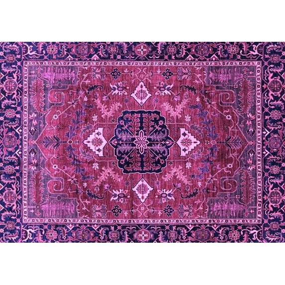 Ahgly Company Indoor Rectangle Persian Purple Traditional Area Rugs, 2' x 5'
