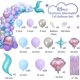 thumbnail image 2 of Mermaid Tail Balloon Garland Kit, 89Pcs Purple Latex Arch Balloons Foil Fringe Curtain Happy Birthday Banner Girl Wedding Under The Sea Background Par, 2 of 5