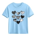 thumbnail image 2 of Posijego Toddler Boys Girls Graphic Tees Valentine's Day Short Sleeve Crewneck Casual T-Shirts Kids Summer Cotton Tops, 2 of 9