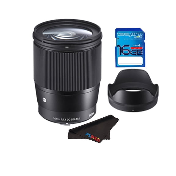 Sigma 16mm f/1.4 DC DN Contemporary Lens for Sony E   Pixi Basic Bundle Kit
