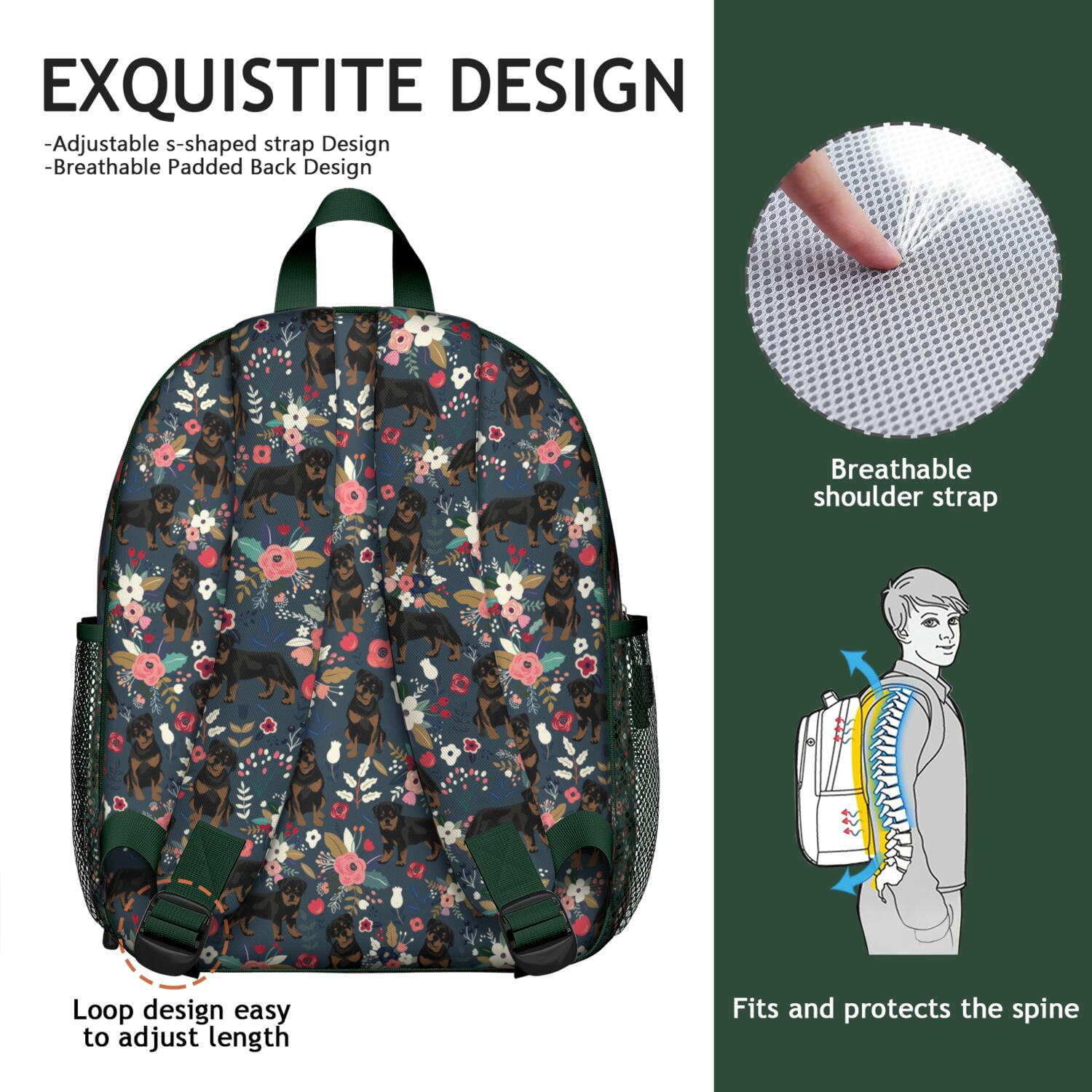 Nordic Boho Bohemian Ethnic Tribal Artistic Natural Floral Daypack