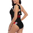 thumbnail image 4 of Sikiie Happy Halloween2 Print Women One Piece Swimsuits Tummy Control One Shoulder Bathing Suits Ruffle Swimwear, From S to XXL-X-Large, 4 of 6