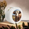 thumbnail image 6 of Yiaed Cute Daisy Cow Print Travel Jewelry Case Bridesmaid Gift Boxes Jewelry Travel Organizer Small Round Jewelry Box Mini Storage-White, 6 of 7