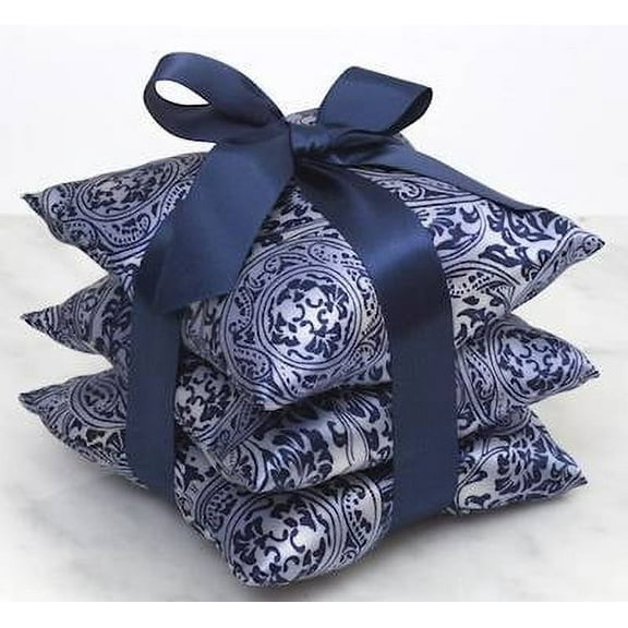 VENETIAN BLUE ElizabethW Silk Sachet Ribbon Tied Set of 3