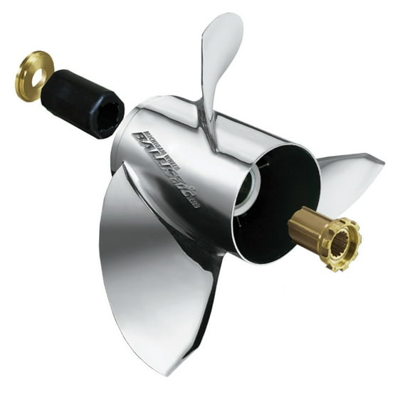 Michigan Wheel 933419 Ballistic B-Series 3-Blade Stainless Steel Propeller - RH, 13-3/8" Diameter x 19" Pitch