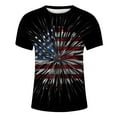 thumbnail image 4 of Caqnni Men 4th of July T Shirt Independence Day USA Flag O Neck Short Sleeve Tees Independence Day Print Graphic Tops(Grey,L), 4 of 4