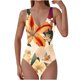 thumbnail image 2 of Traje de baño de una pieza para mujer, conjunto de bikini para mujer, sujetador sin mangas con escote en V y relleno, traje de baño informal estampado para mujer., 2 of 6