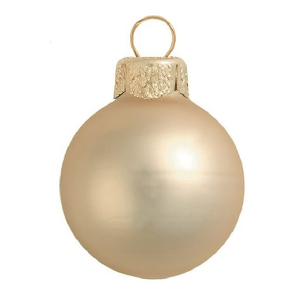 Whitehurst Matte Finish Glass Christmas Ball Ornaments - 4" (100mm) - Champagne - 6ct