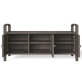 thumbnail image 3 of SIMPLIHOME Warm SOLID WOOD 44 inch Wide Entryway Storage Bench with 3 Doors, Multifunctional Rustic inFarmhouse Grey, 3 of 6