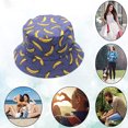 thumbnail image 5 of Sombrero de pescador de 56-58cm con circunferencia para hombres y mujeres, sombrero de pescador con patrón de piña y plátano, sombrero de pescador de doble cara, sombrero para el sol, gorro de lavabo, 5 of 5
