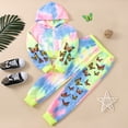 thumbnail image 4 of Silvercell Girls Butterfly Tie Dye Tracksuit Set, 2-Piece Set, Sizes 6-7 Years, 4 of 8