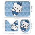 thumbnail image 4 of Kawaii Cat 4Pcs Family Shower Curtain Sets with Non-Slip Rugs, Toilet Lid Cover and Bath Mat, Black Home Bathroom Decor Set Accessories Waterproof Shower Curtains with 12 Hooks, 71 x 71 Inch, 4 of 8