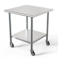 thumbnail image 2 of Pemberly Row 30"x30" 18-Gauge Stainless Steel Commercial Work Table with Casters, 2 of 13
