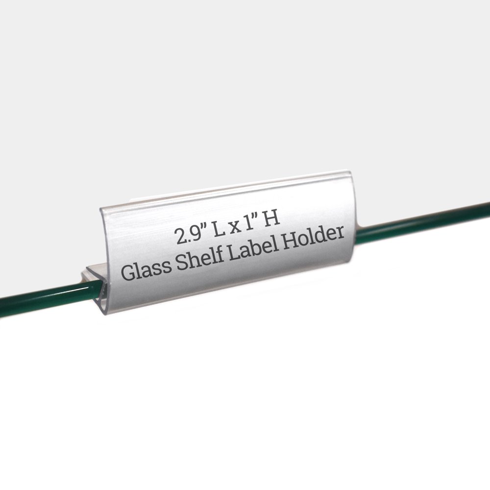 Glass Shelf Label Holder, Clear Sign Clip for Glass Shelving from 3/16