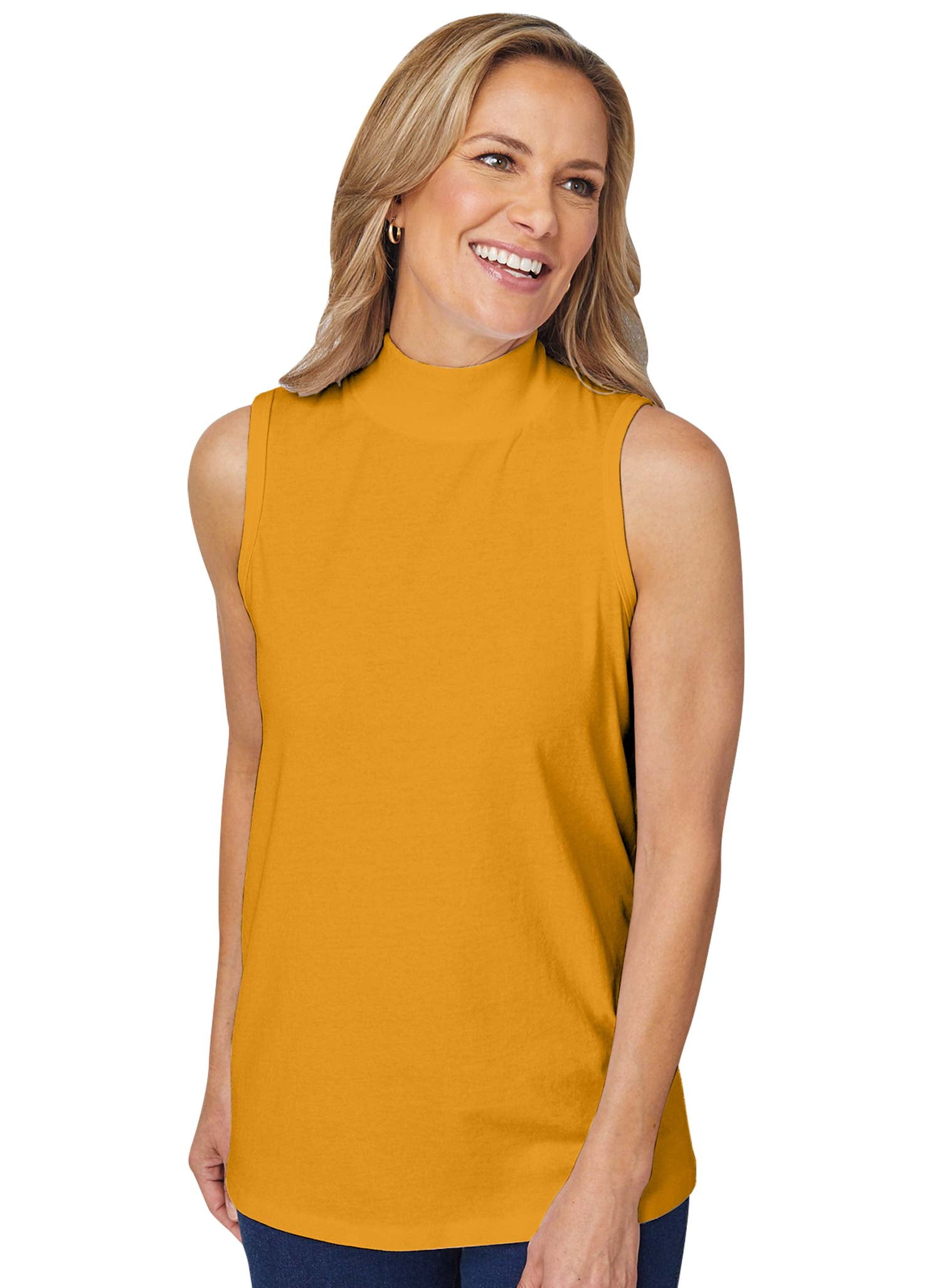 AmeriMark Women s Mock Neck Sleeveless Top Turtleneck Top With Ribbed 