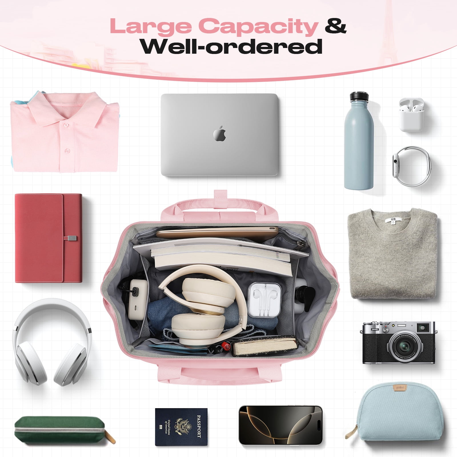Maelstrom Travel Backpack for Women Men,Laptop Backpack Fits 15.6-17.3 Inch Laptop Water Resistant Carry On Backpack