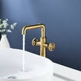 thumbnail image 2 of Rbrohant Industrial Style Double Handle Bathroom Vessel Sink Faucet Gold, 2 of 5